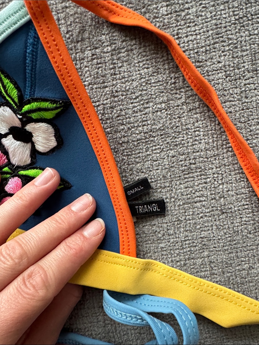 triangl swimwear Blue, Orange & Yellow Floral Bikini - Picture 3 of 5